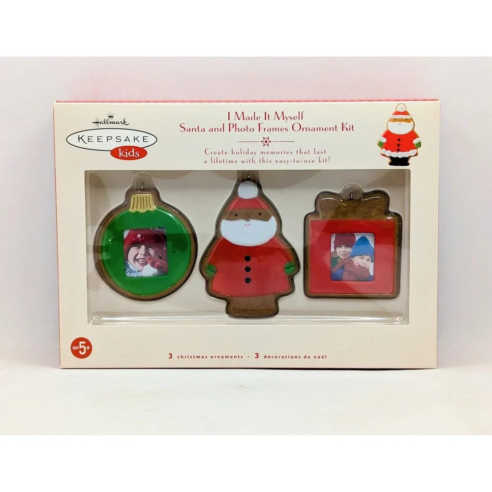 Hallmark Keepsake Kids I Made It Myself Santa and Photo Frames Ornament Kit